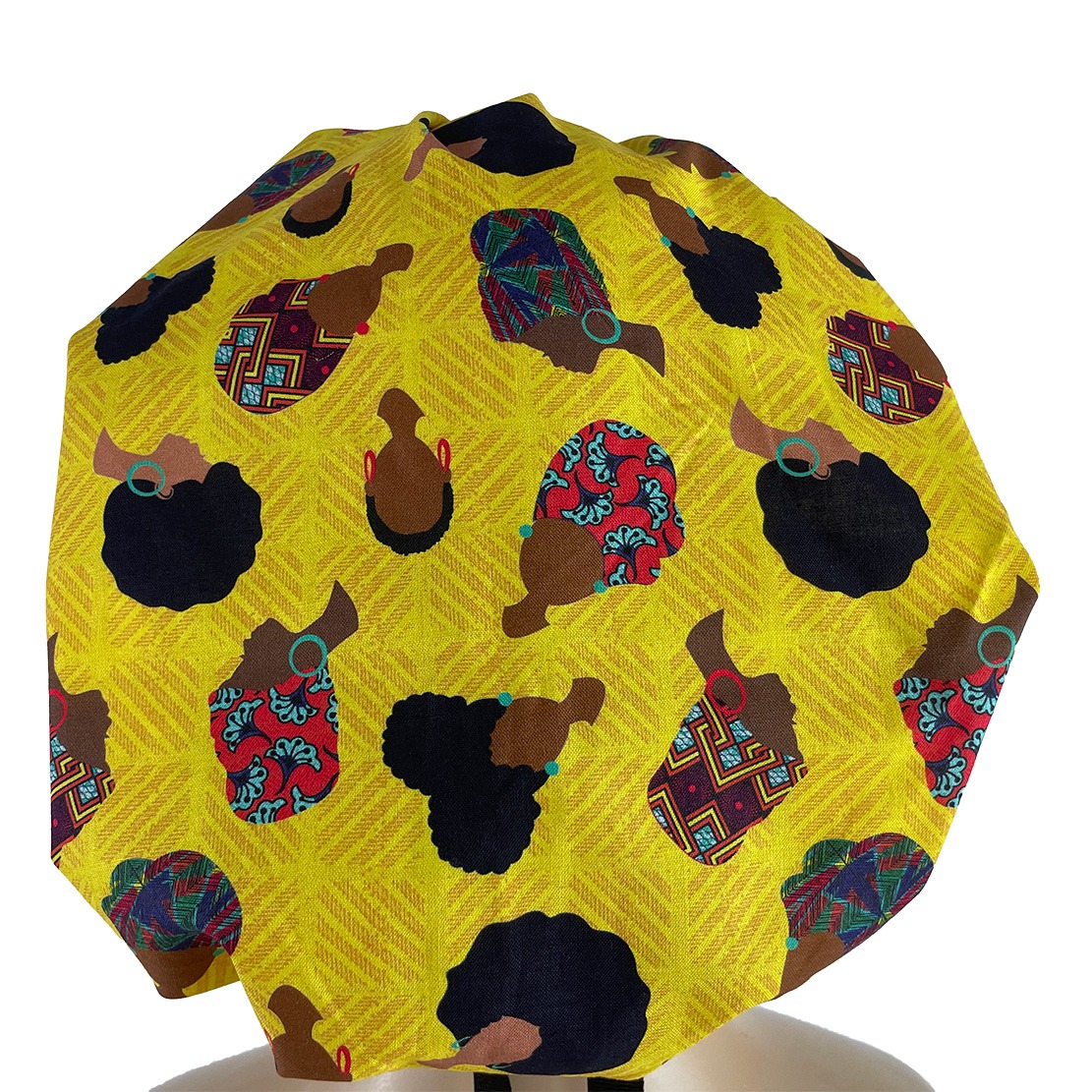 Bouffant Medical Scrub Cap – Girl Power - People Power/ Orange Flower - Image 4