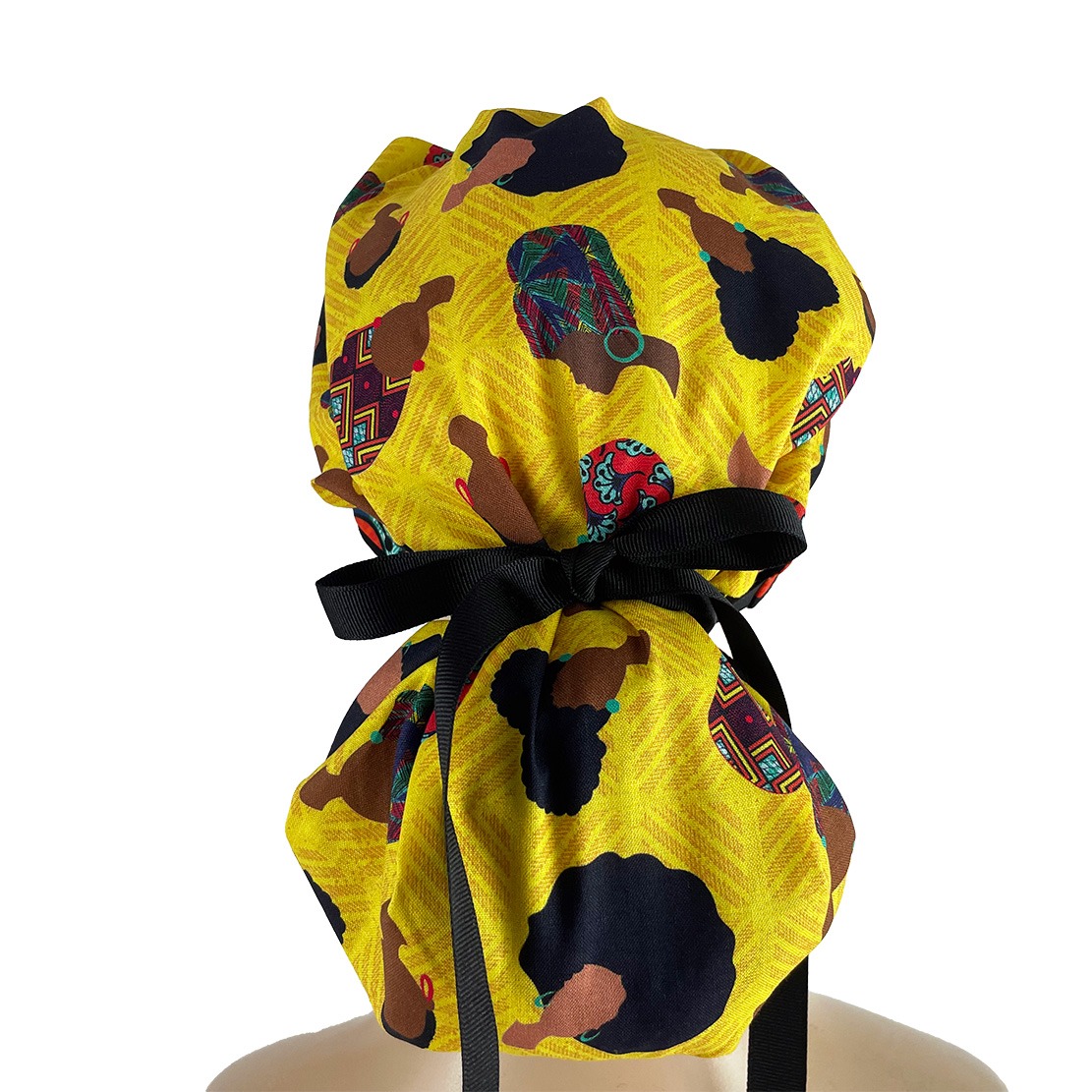 Bouffant Medical Scrub Cap – Girl Power - People Power/ Orange Flower - Image 5