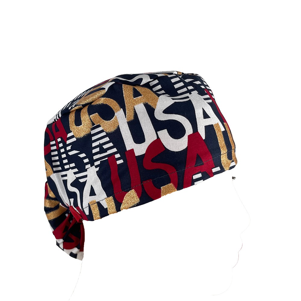 Ponytail Medical Scrub Cap - I Love USA! - Image 6