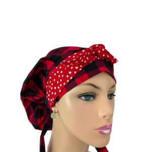 Bouffant Medical Cap  – Christmas Plaids