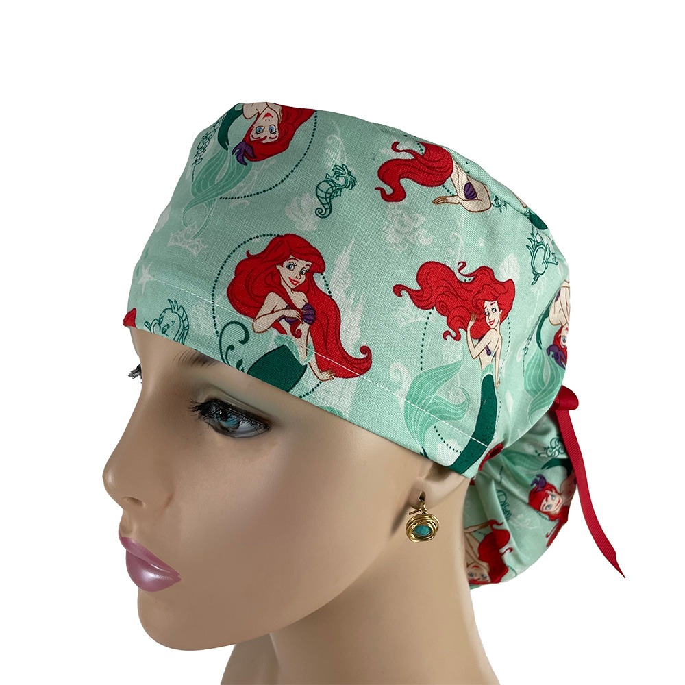Ponytail Medical Scrub Cap - Mermaids at Sea - Image 2