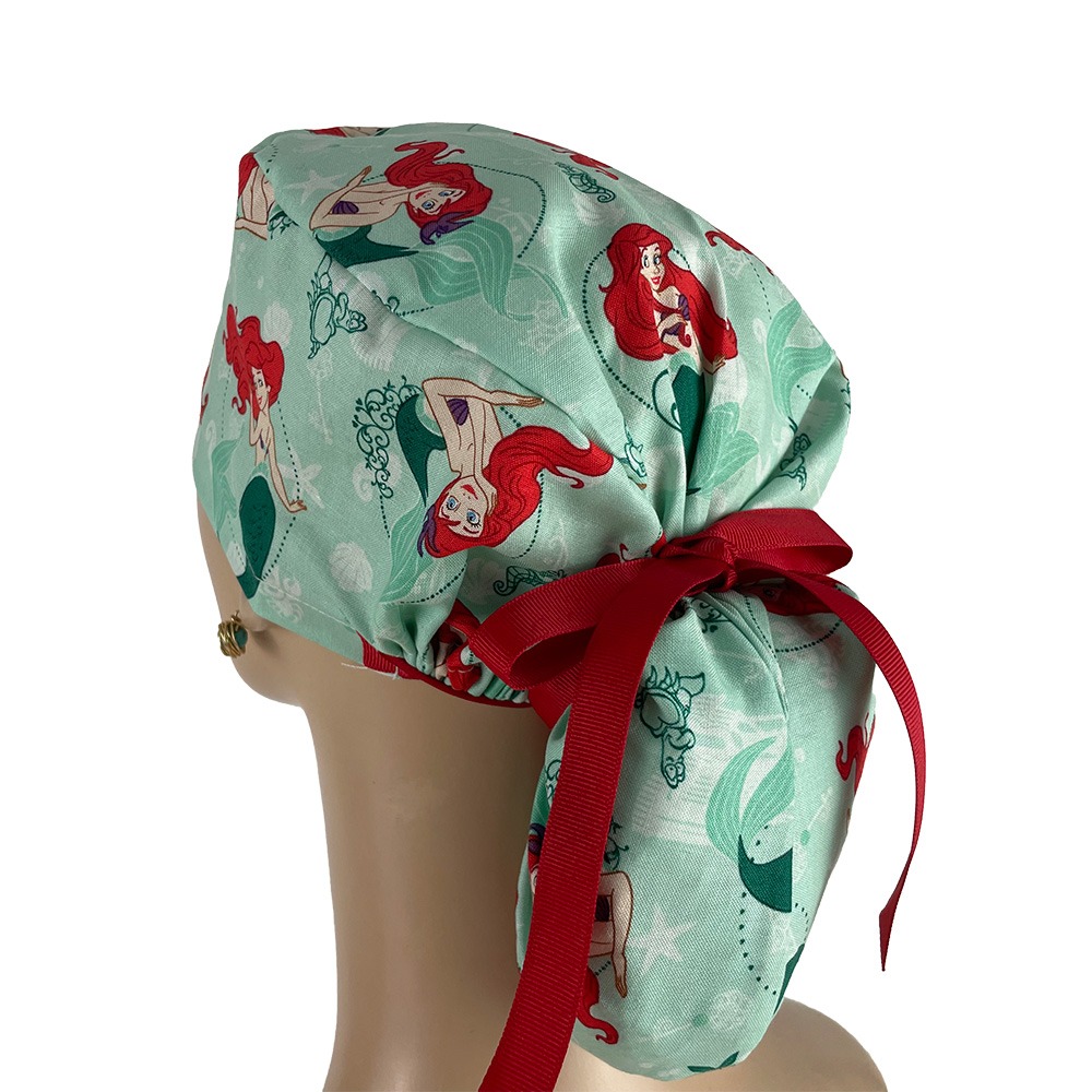 Ponytail Medical Scrub Cap - Mermaids at Sea - Image 3