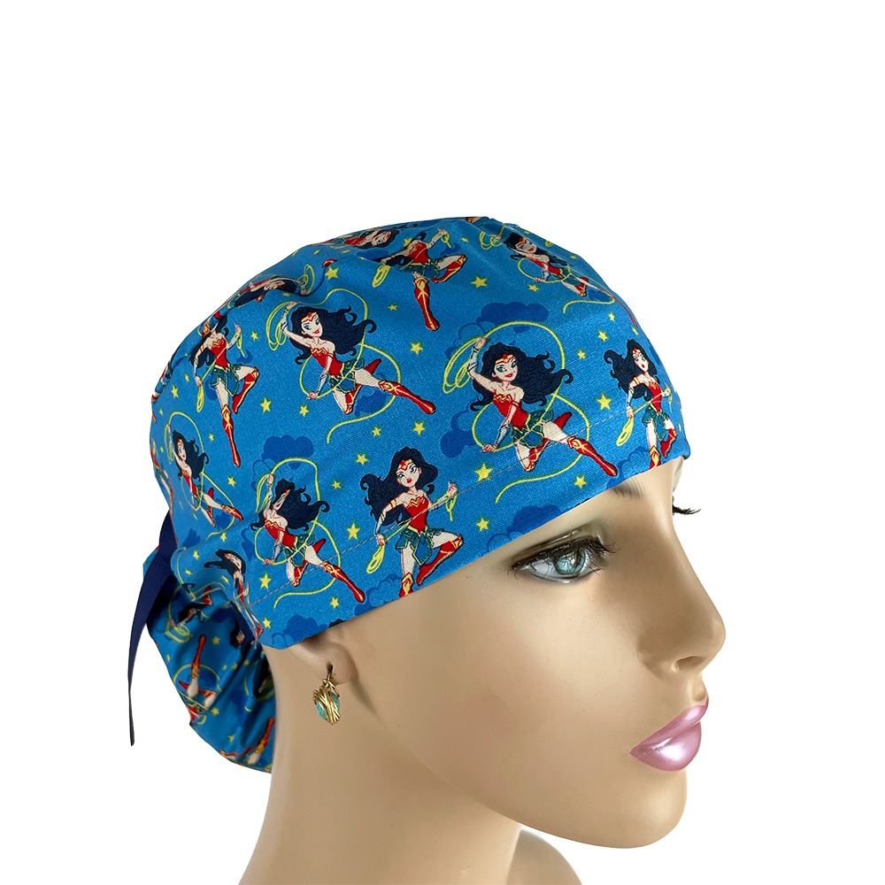 Ponytail Medical Scrub Cap - Girl Heroes