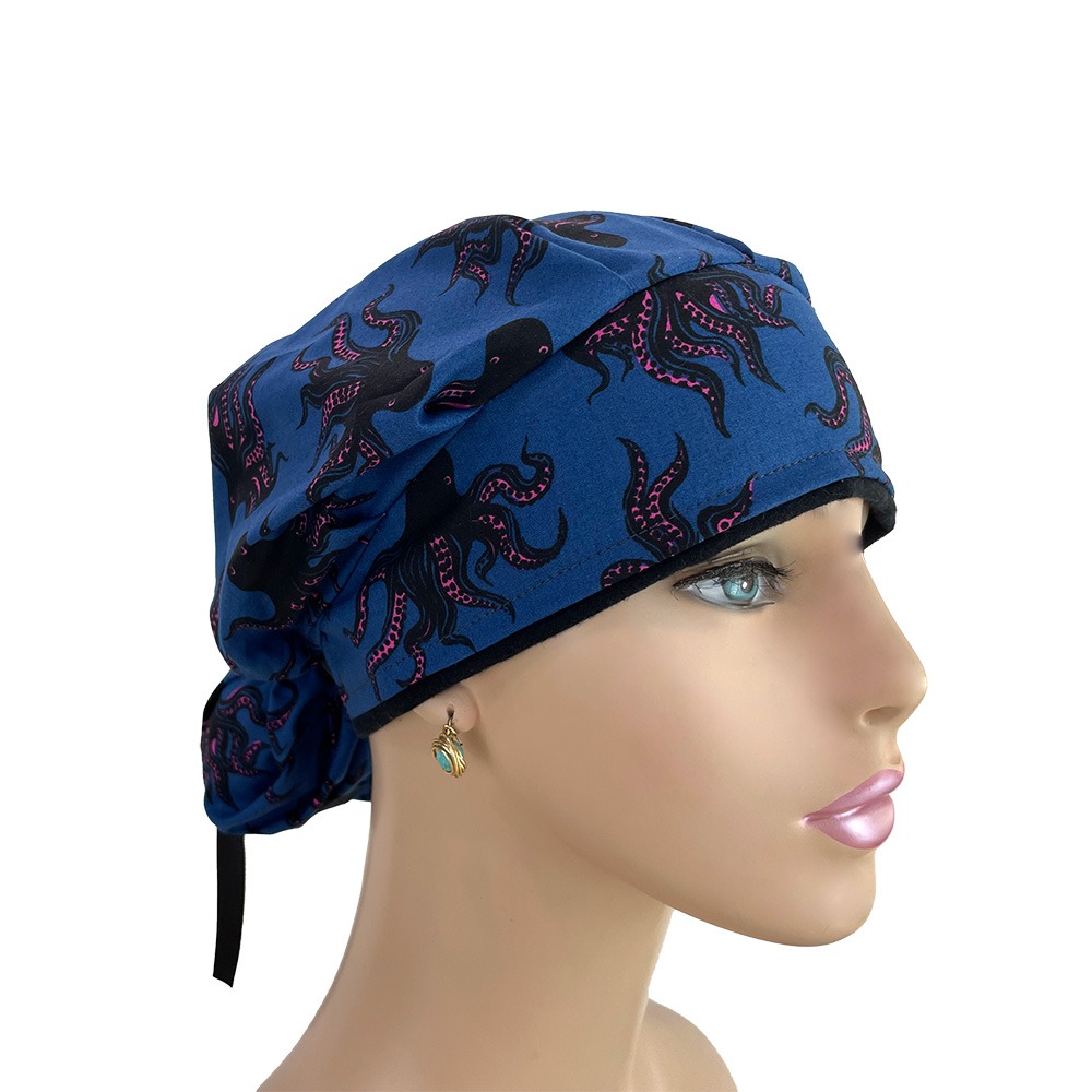 Bouffant Medical Cap - Mystery Food in Bluebell - Image 6