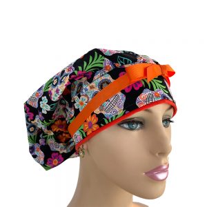 Bouffant Medical Cap - Tropical Sugar Skulls