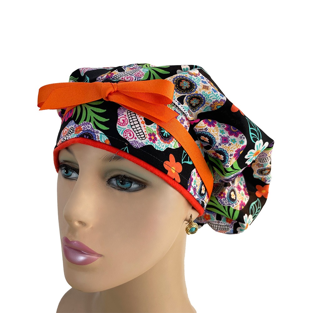 Bouffant Medical Cap - Tropical Sugar Skulls - Image 3