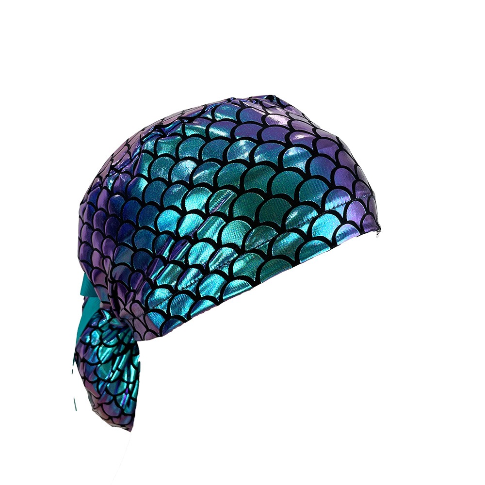 Ponytail Medical Scrub Cap - Mermaid Scales - Image 8