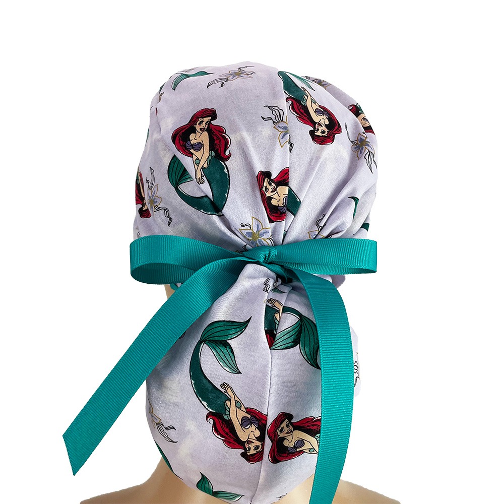 Ponytail Medical Scrub Cap – Little Mermaid Ariel - Image 6