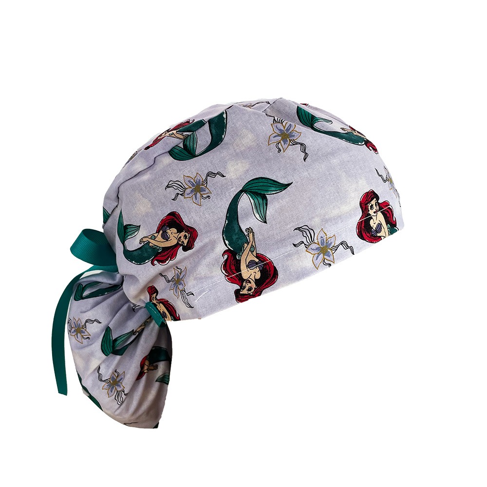 Ponytail Medical Scrub Cap – Little Mermaid Ariel - Image 8