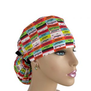Ponytail Medical Scrub Cap - Anesthesia Drug Labels