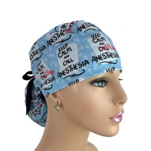 Ponytail Medical Scrub Cap - Call Anesthesia