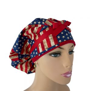 Bouffant Medical Cap - Old American Flag