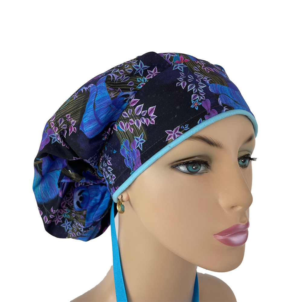 Bouffant Medical Cap - Prismatic - Moonlit Sloths - Midnight Purple - Image 5