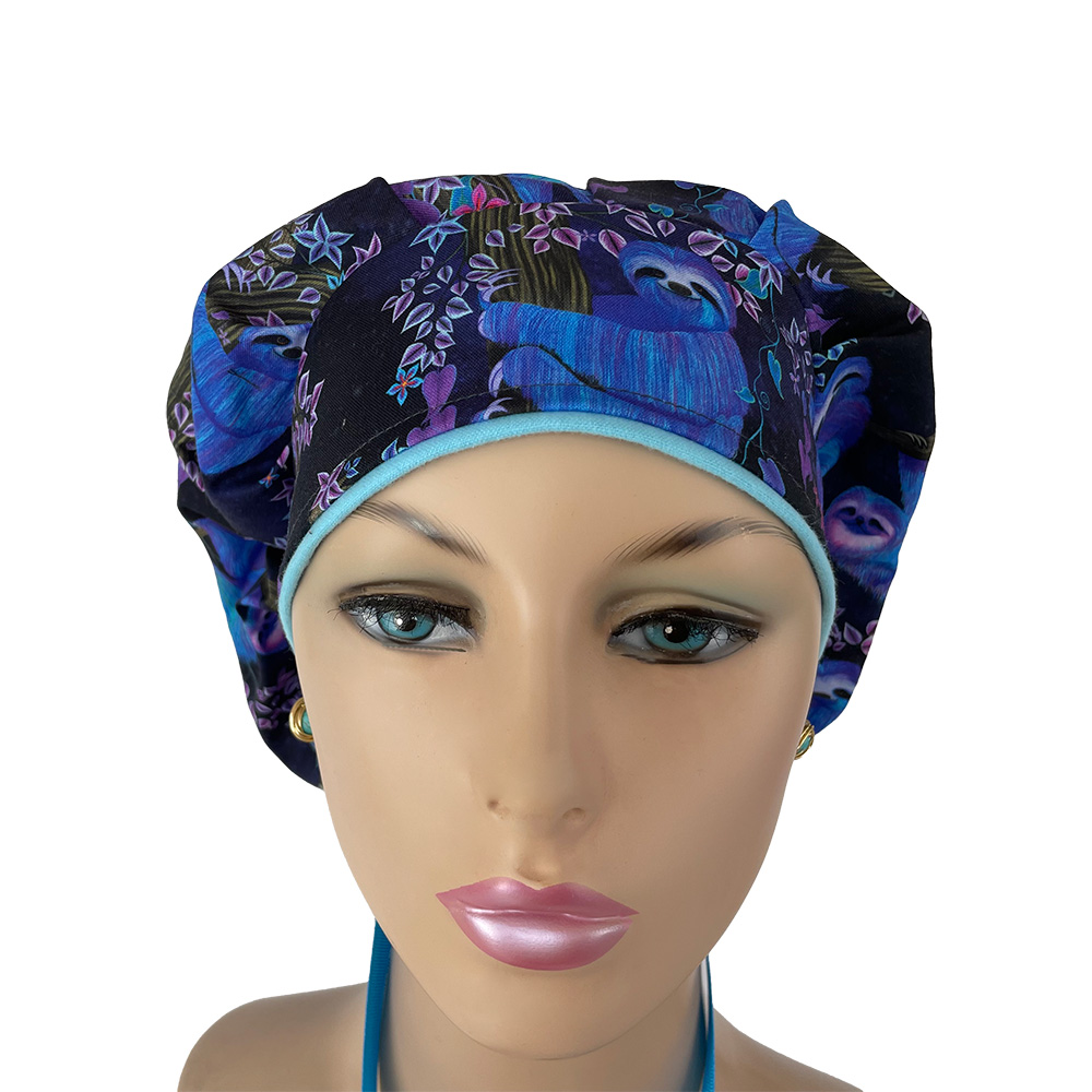Bouffant Medical Cap - Prismatic - Moonlit Sloths - Midnight Purple - Image 6