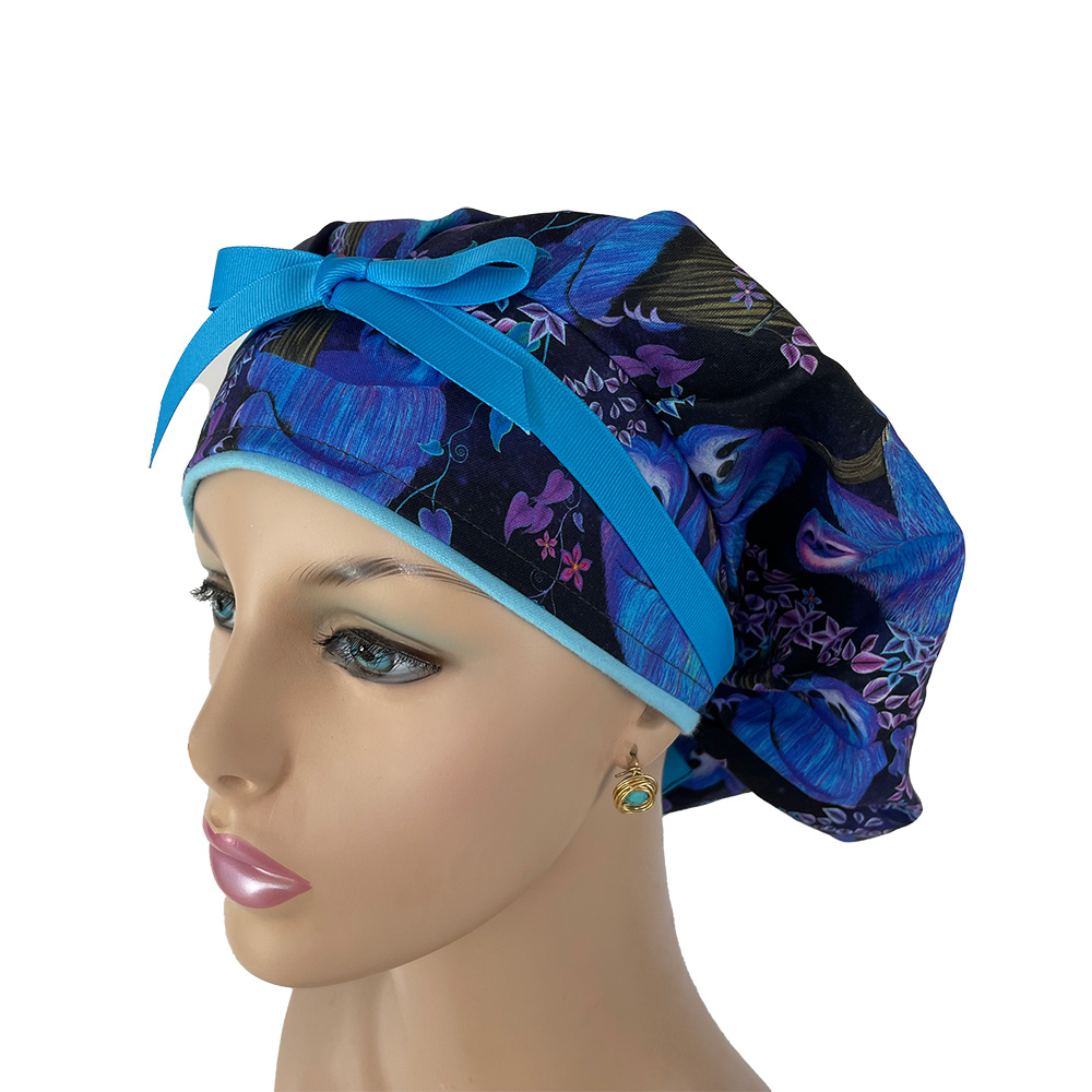 Bouffant Medical Cap - Prismatic - Moonlit Sloths - Midnight Purple - Image 3
