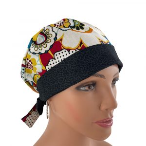 Chemo Medical Cap - Bold Packed Flowers/Swirls