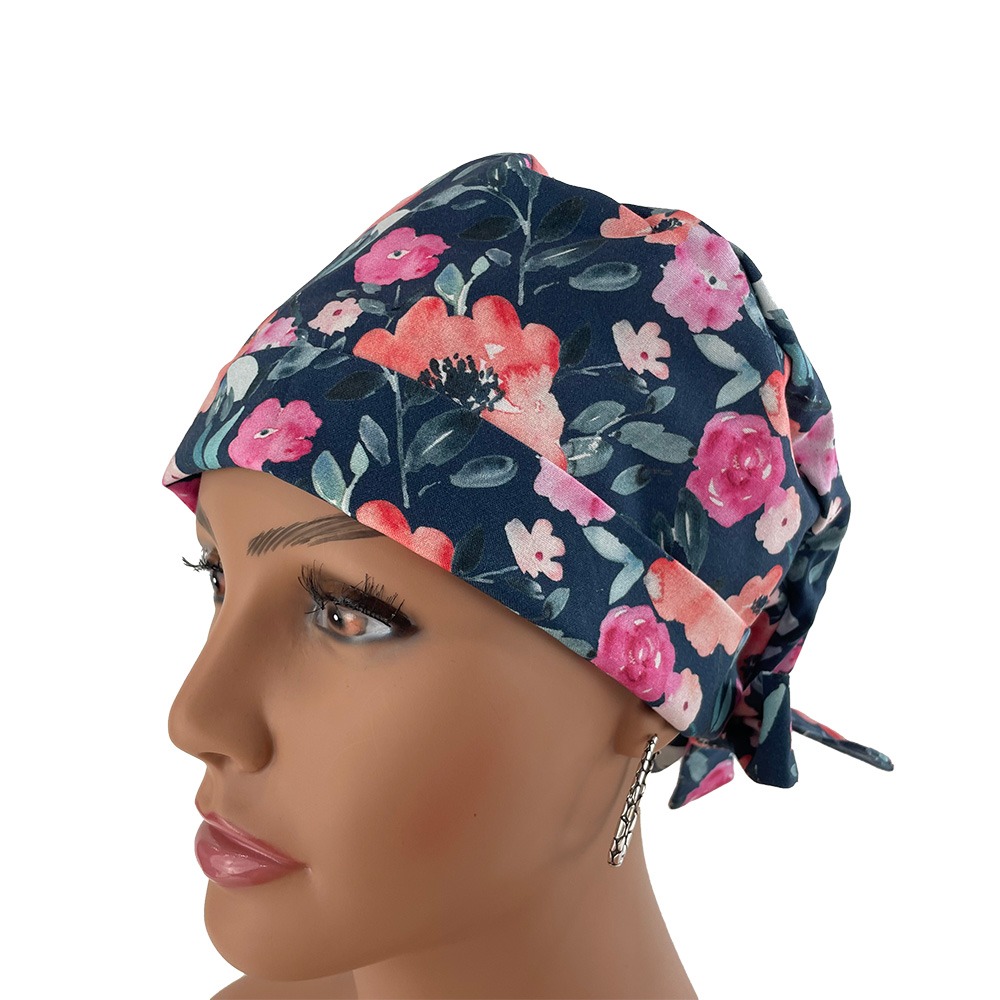 Chemo Medical Cap - Blushing Floral in Fuchsia - Image 3