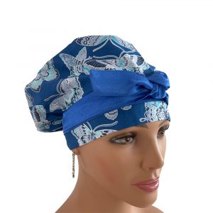 European Style Scrub Cap – Fantastic Forest - Butterflies at Twilight