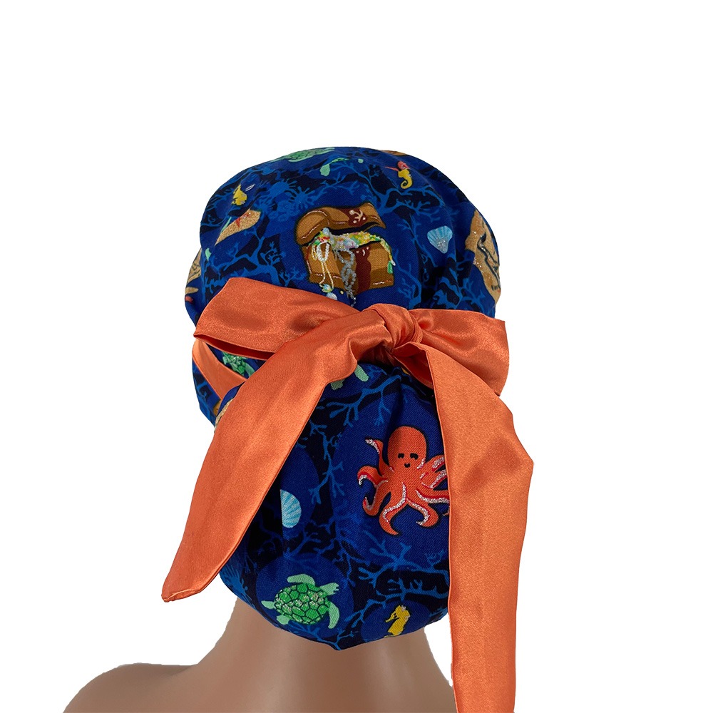 European Style Scrub Cap – Calypso II – Underwater Treasure - Image 4