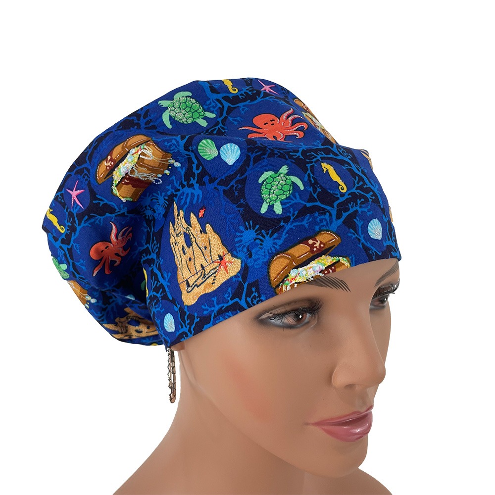 European Style Scrub Cap – Calypso II – Underwater Treasure - Image 5
