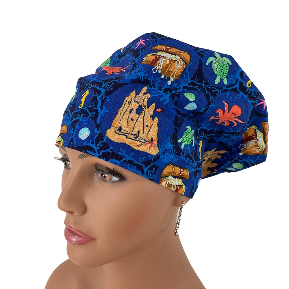 European Style Scrub Cap – Calypso II – Underwater Treasure - Image 7
