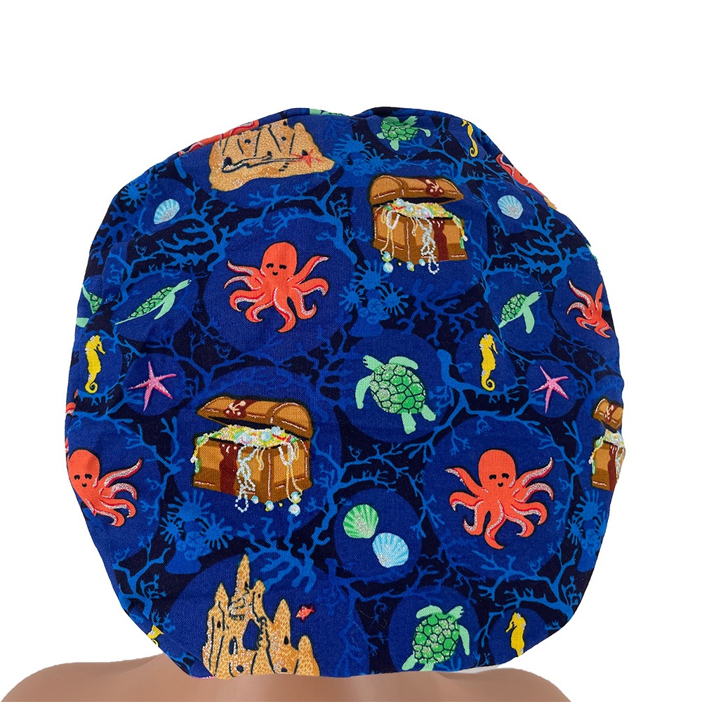 European Style Scrub Cap – Calypso II – Underwater Treasure - Image 8