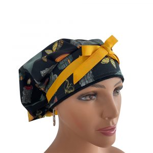 Bouffant Medical Scrub Cap-Black Cat Halloween - Black