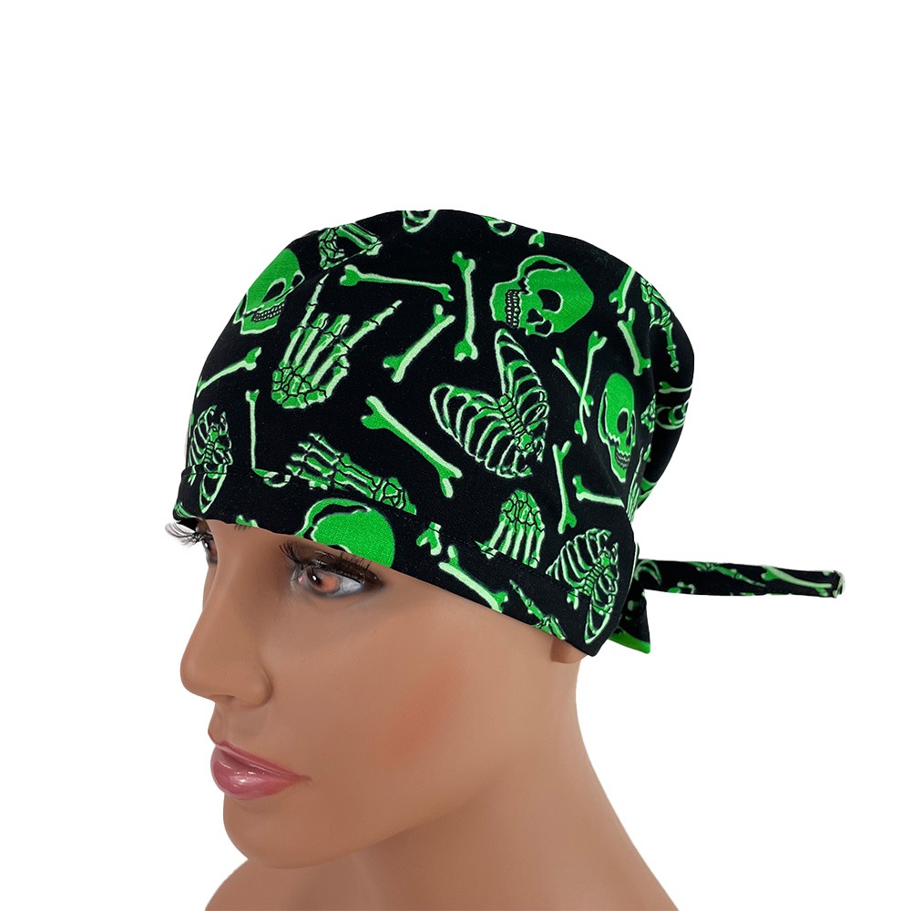 Unisex Medical Scrub Cap - Skulls - Glow in The Dark - Image 2