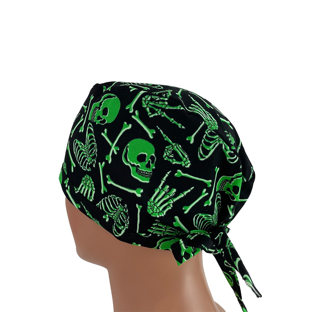 Unisex Medical Scrub Cap - Skulls - Glow in The Dark - Image 3