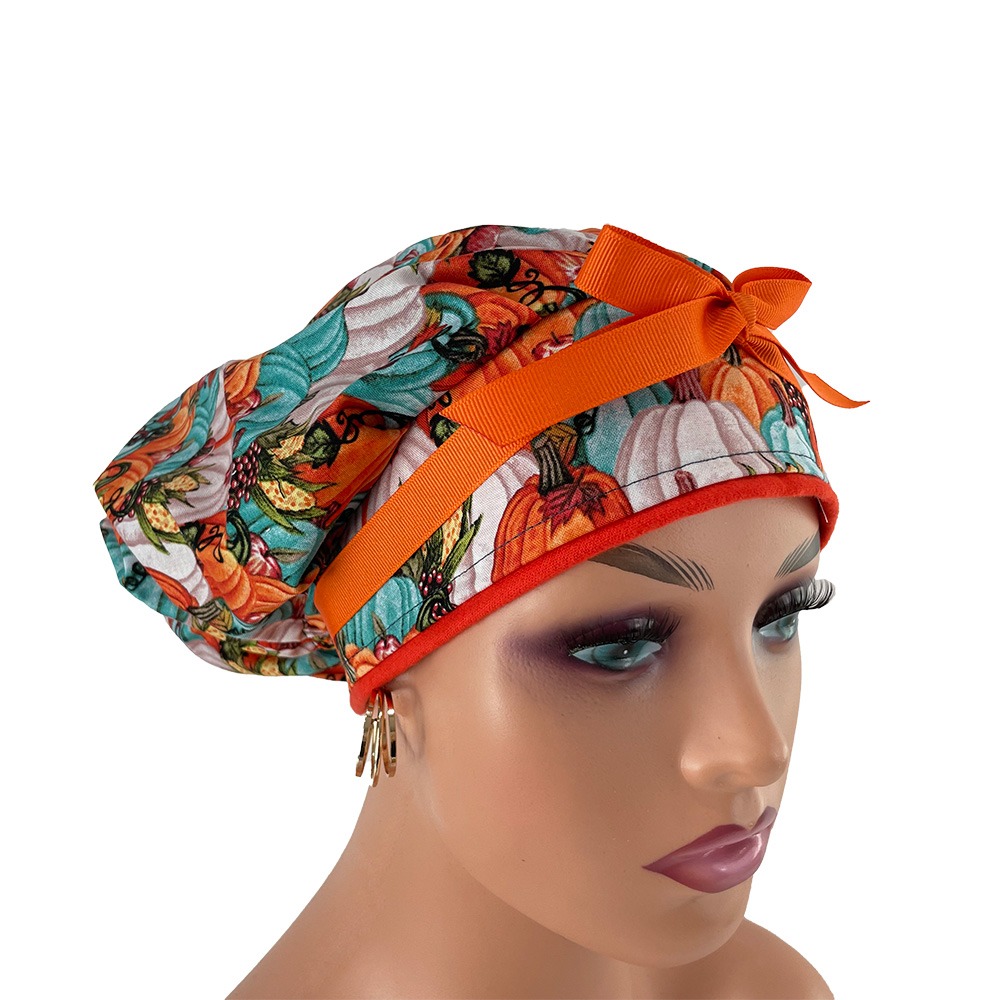 Bouffant Medical Cap - Autumn Vintage Pumpkins