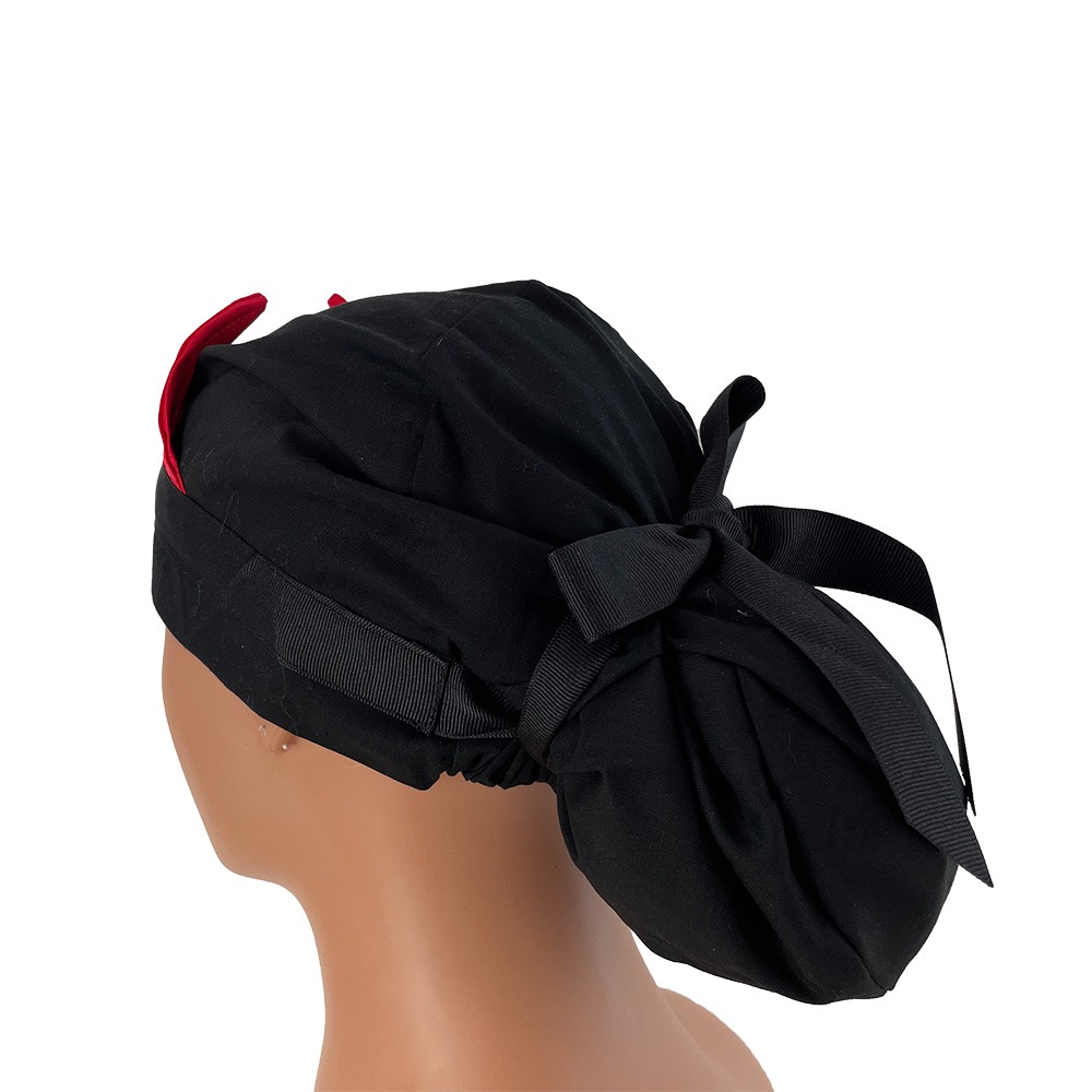 European Style Scrub Cap – Red Horns - Image 7