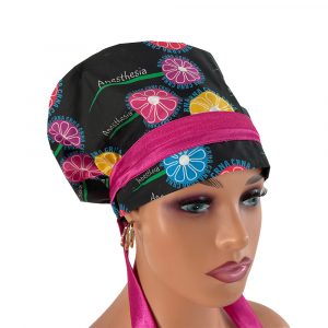 European Style Scrub Cap – CRNA Whimsical Flowers