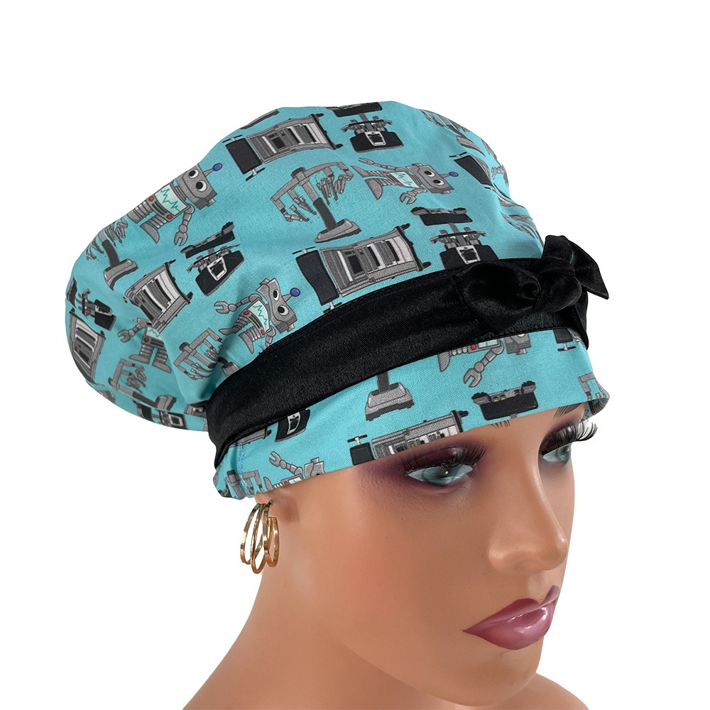 European Style Scrub Cap – Surgery Robots - Aqua