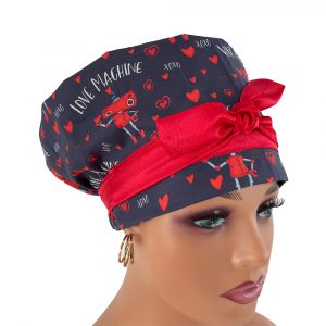 European Style Scrub Cap – Navy Love Machine