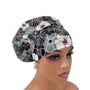 European Style Scrub Cap –  Poppy Flowers