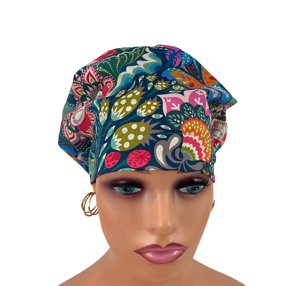 European Style Scrub Cap – Florissimo in Dark Blue - Image 12