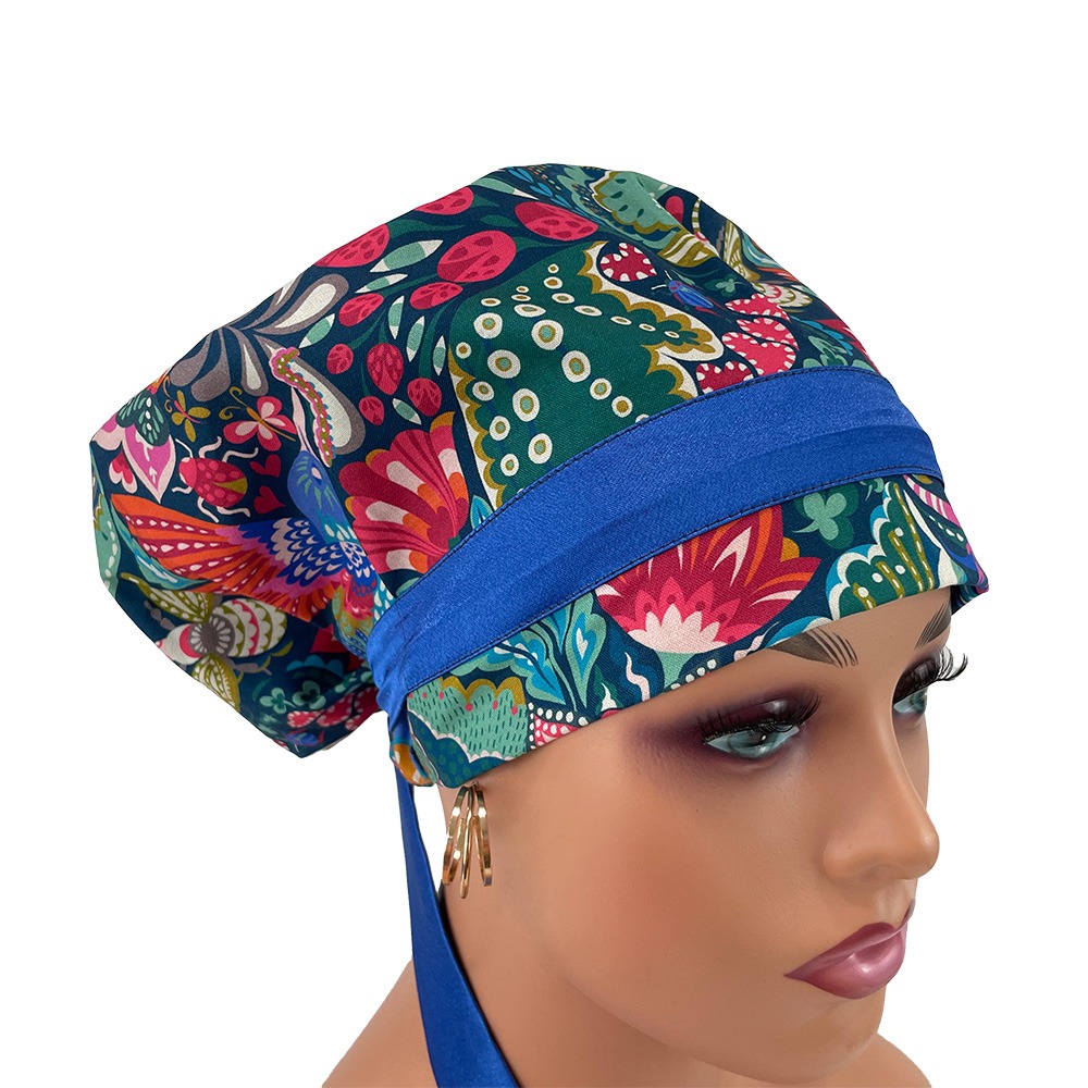 European Style Scrub Cap – Florissimo in Dark Blue - Image 8
