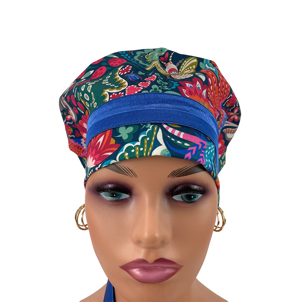 European Style Scrub Cap – Florissimo in Dark Blue - Image 9