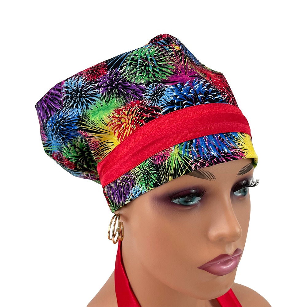 European Style Scrub Cap – New Years Fireworks - Image 8