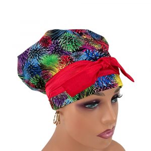 European Style Scrub Cap – New Years Fireworks