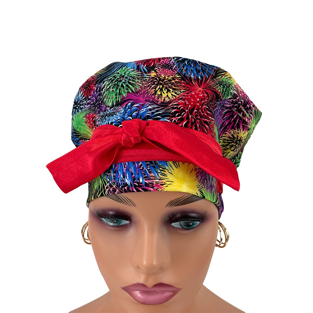 European Style Scrub Cap – New Years Fireworks - Image 2