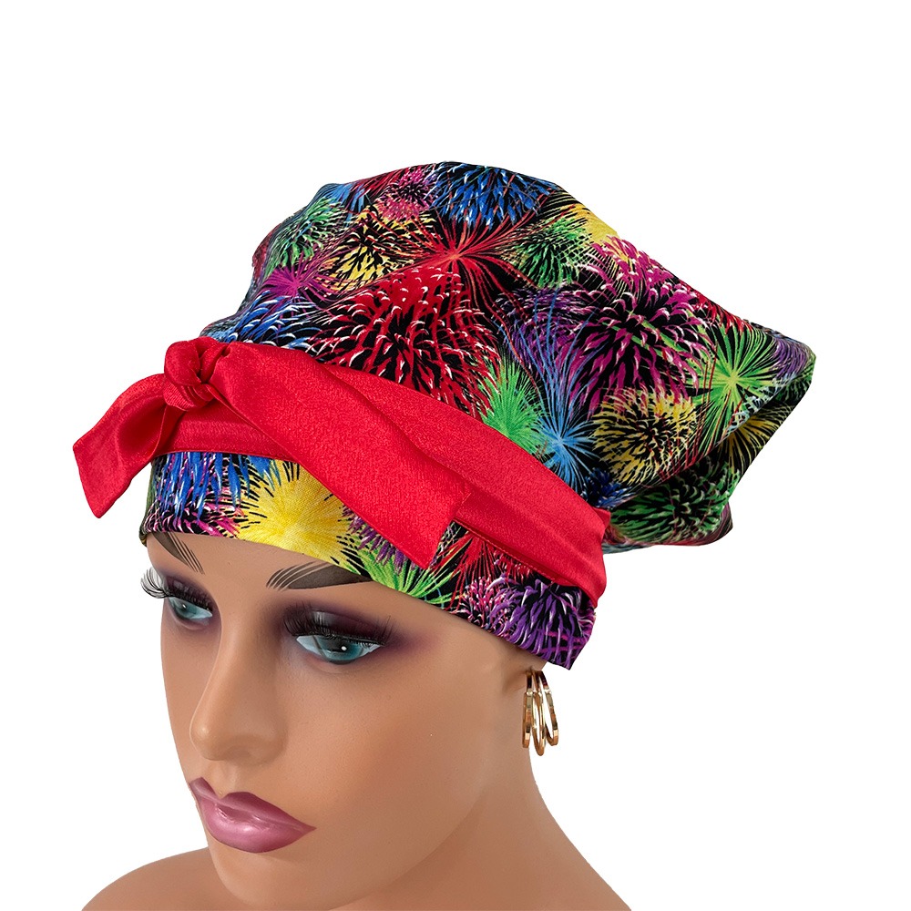 European Style Scrub Cap – New Years Fireworks - Image 3