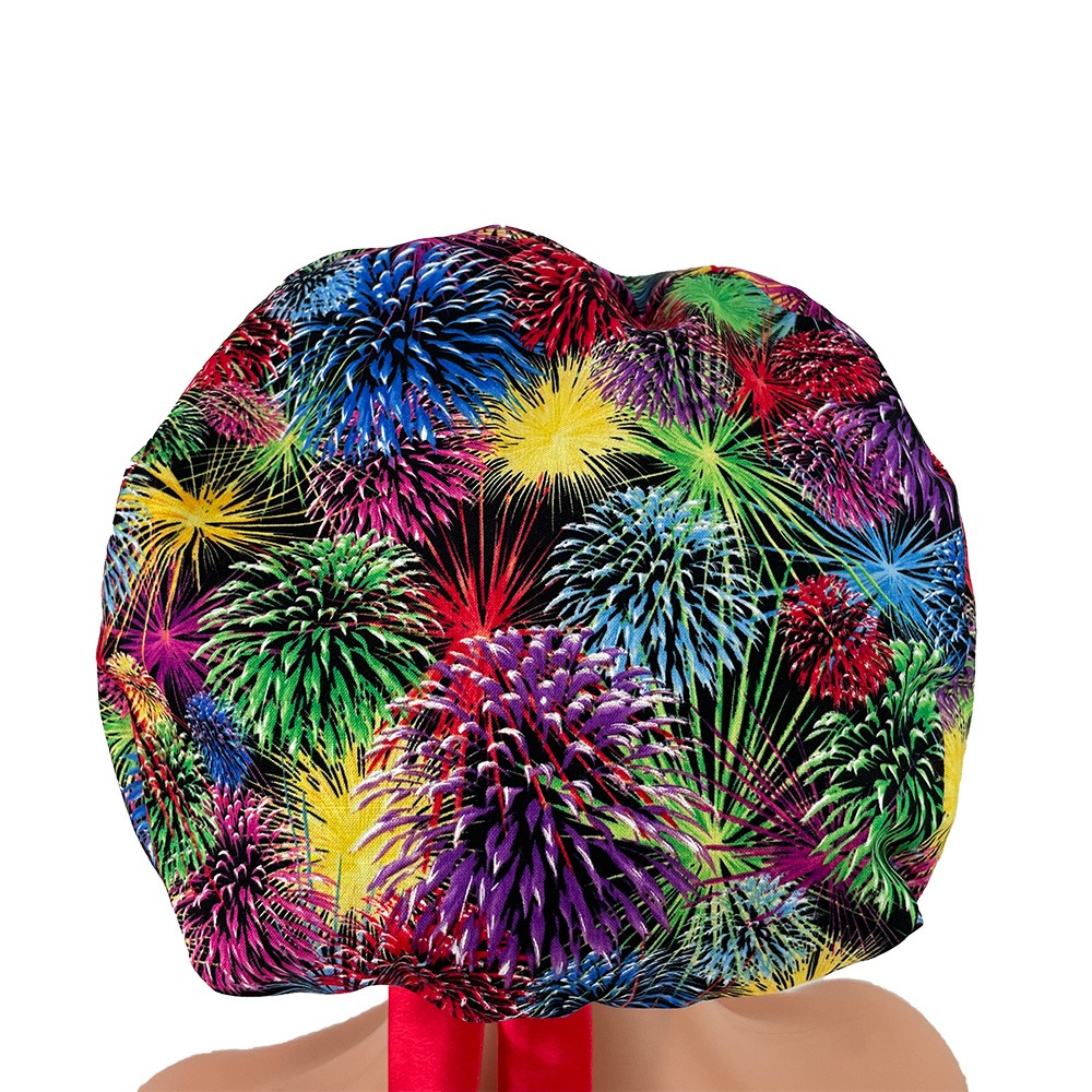 European Style Scrub Cap – New Years Fireworks - Image 4