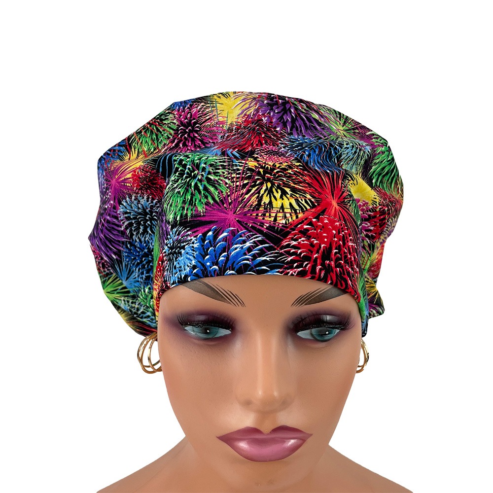 European Style Scrub Cap – New Years Fireworks - Image 12