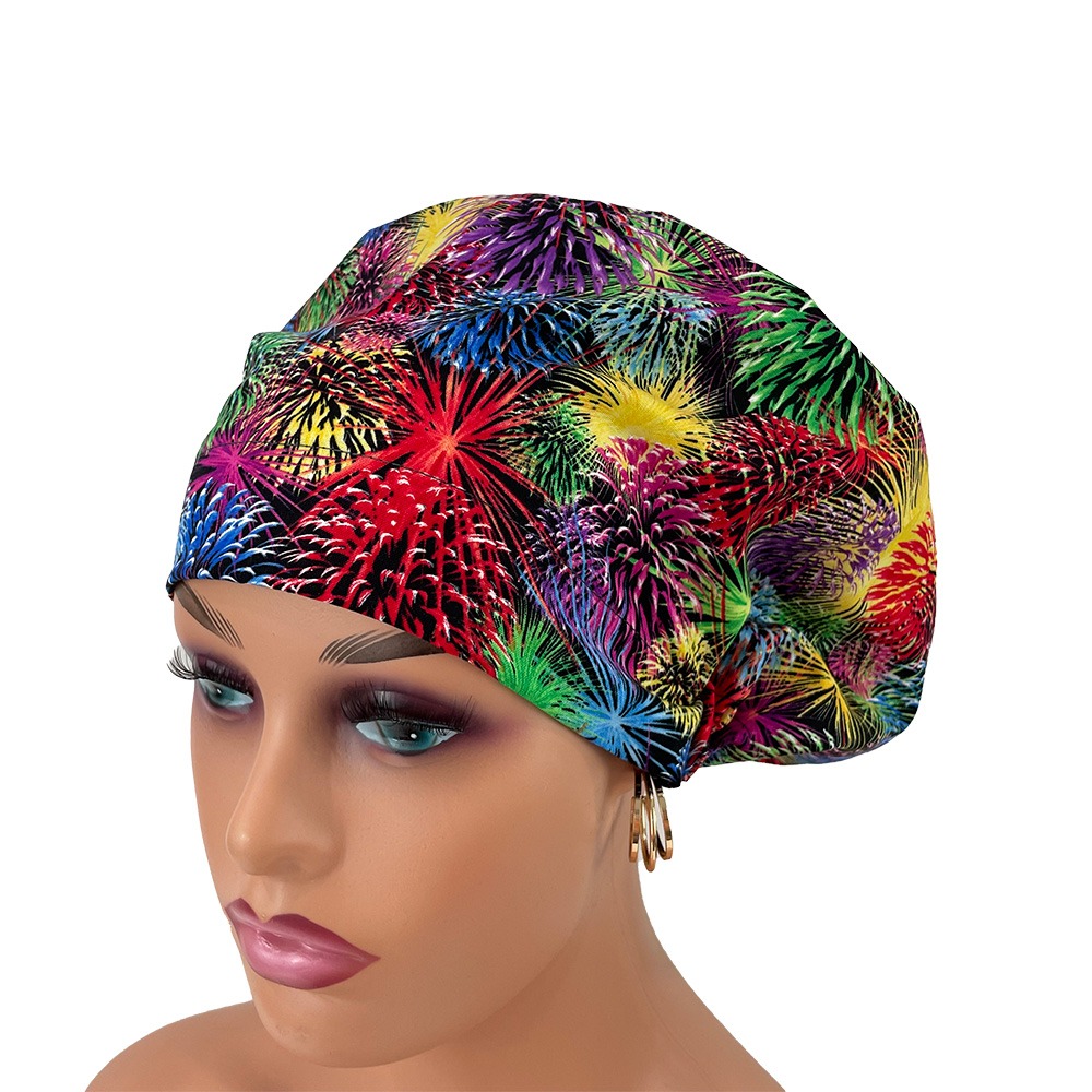 European Style Scrub Cap – New Years Fireworks - Image 13