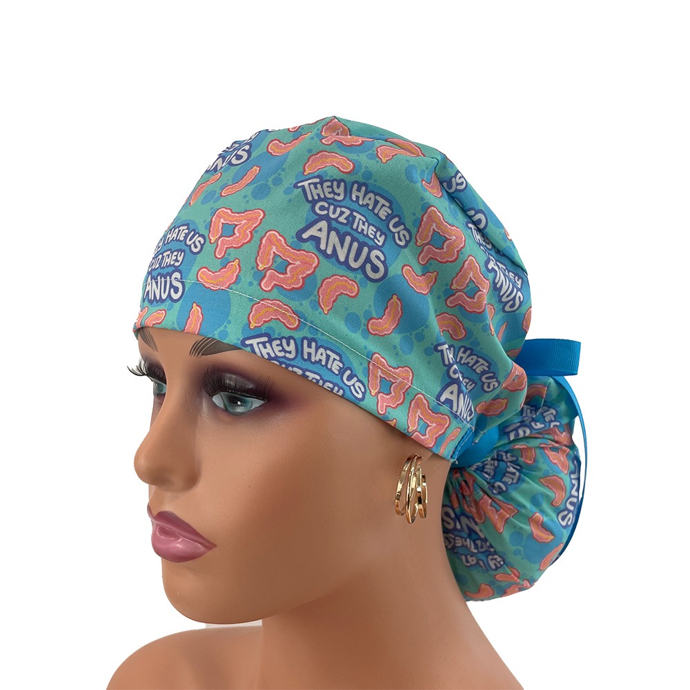 Ponytail Medical Scrub Cap - They Hate Us Because They Anus - Image 2