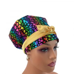 European Style Scrub Cap - Neon Rainbow Colors