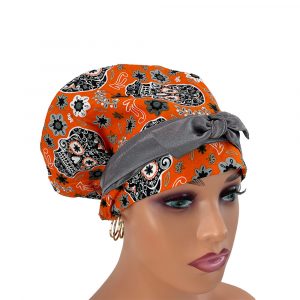 European Style Scrub Cap - Sugar Skulls/Day of The Dead