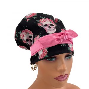 European Style Scrub Cap - Skulls – Roses
