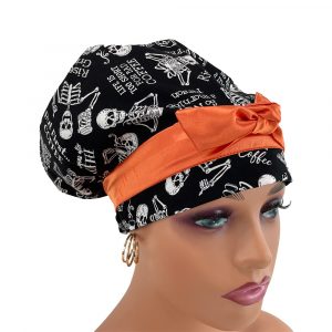 European Style Scrub Cap - Bones of the body - Coffee or Die!